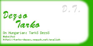 dezso tarko business card