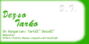 dezso tarko business card